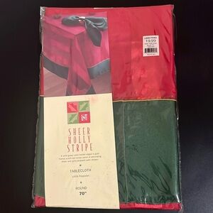 Linen-n- things sheer Holly stripe tablecloth